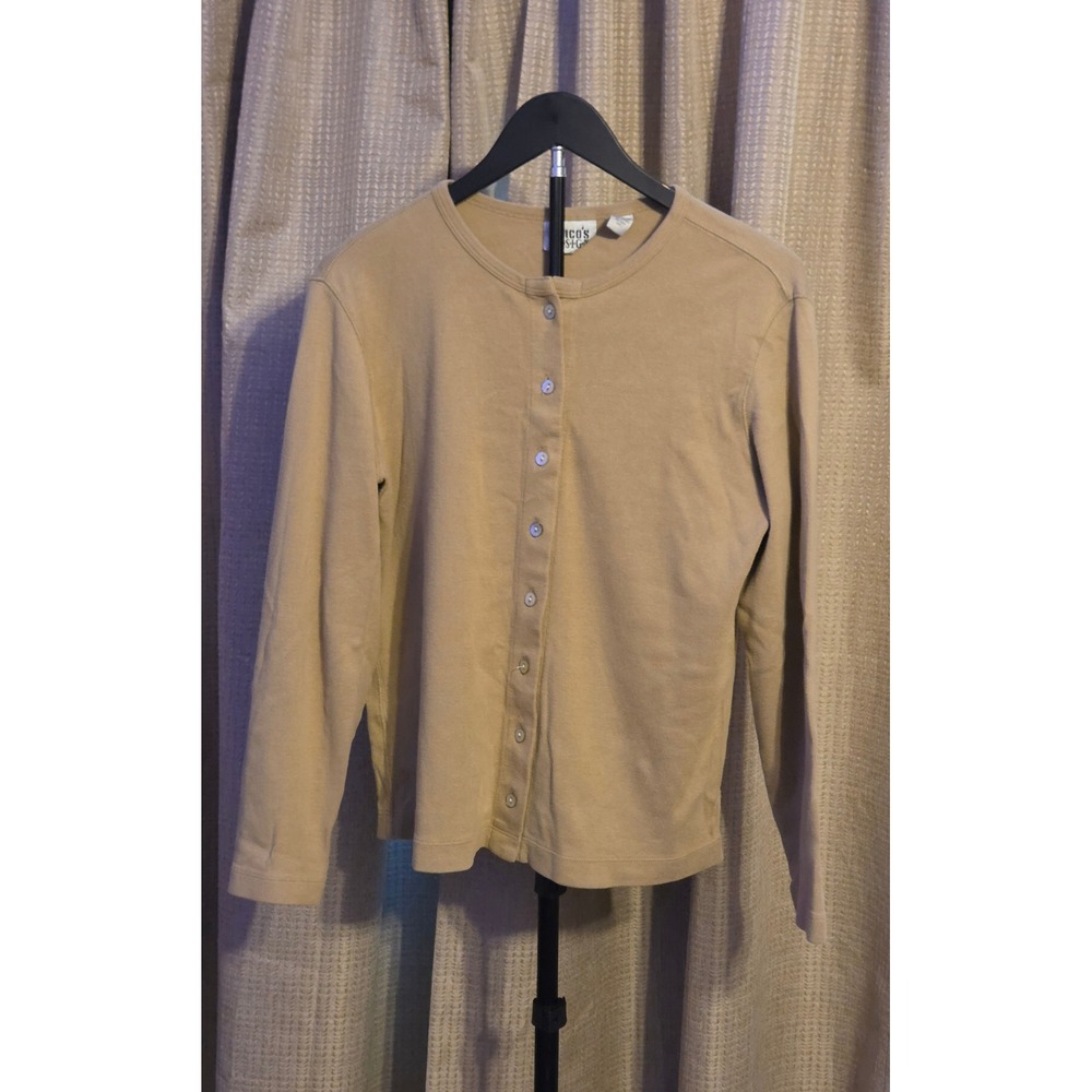 Chico's Design Long Sleeve Button Up Cardigan Women's Size 1 (M/8) Tan